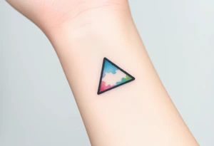 A small tattoo (2x2cm) on my wrist to represent my lesbian identity, but in a subtle way. Fine line. Triangle. Colors of lesbian flag tattoo idea