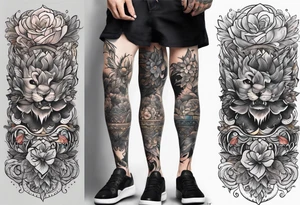 Full leg tattoo from hip to foot, temporary tattoo tattoo idea