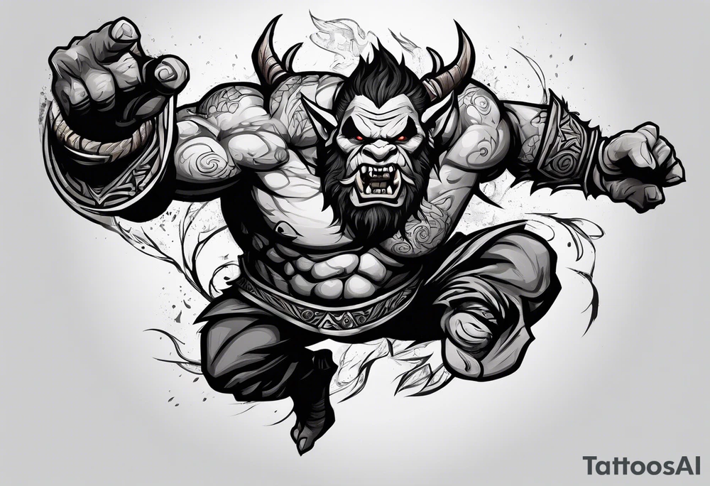 leaping orc tattoo idea