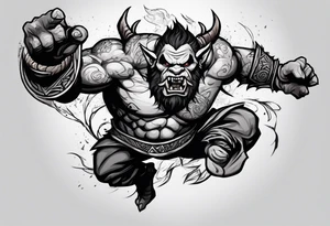 leaping orc tattoo idea