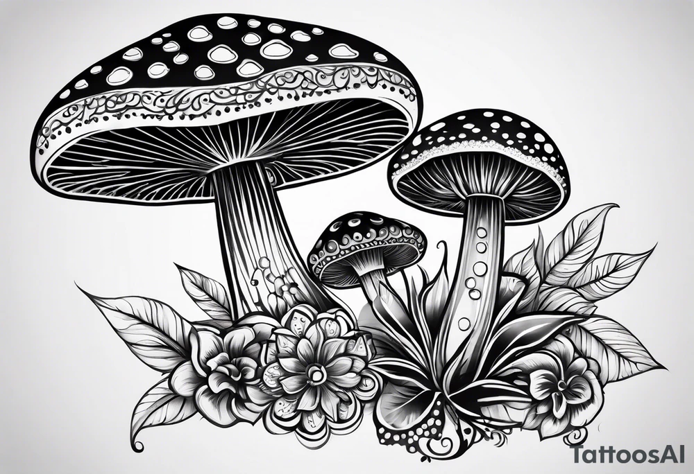 Black mushroom henna tattoo tattoo idea