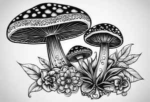 Black mushroom henna tattoo tattoo idea