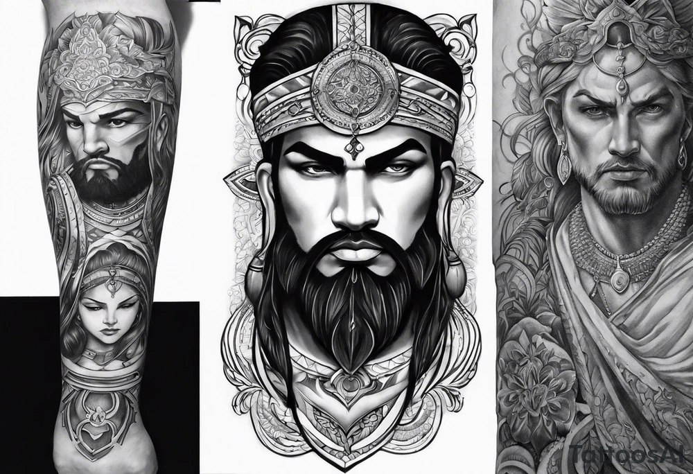Need to make a cover up for a half sleeve for a male. Want it to be religious tattoo idea