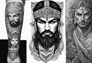 Need to make a cover up for a half sleeve for a male.  Want it to be religious tattoo idea