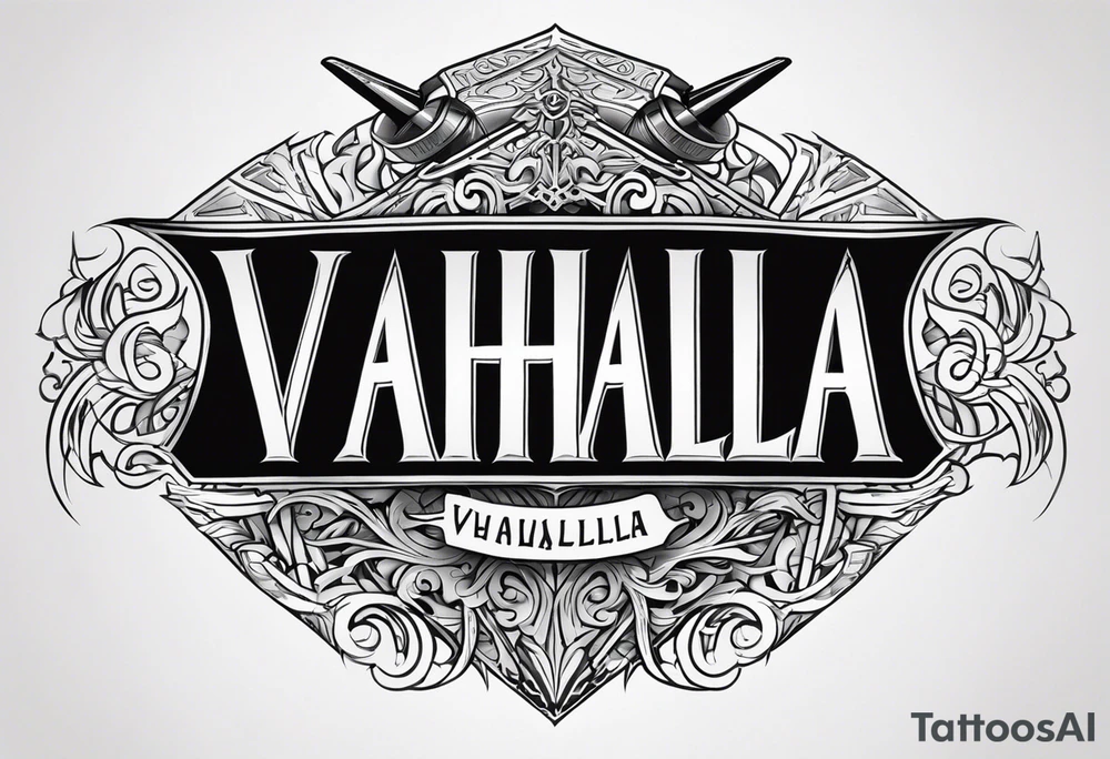 Valhalla sword shield tattoo idea