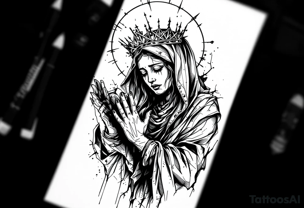 weeping virgin mary tattoo tattoo idea