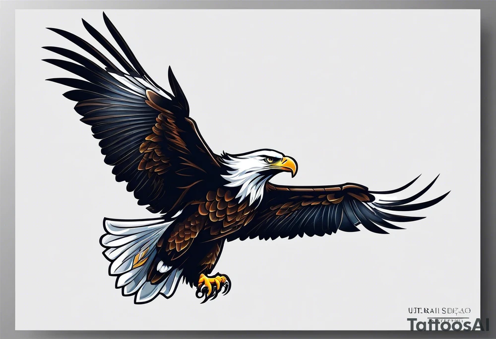 eagle side view flying tattoo idea