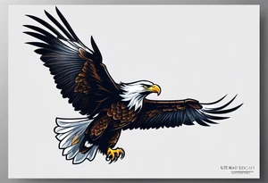eagle side view flying tattoo idea