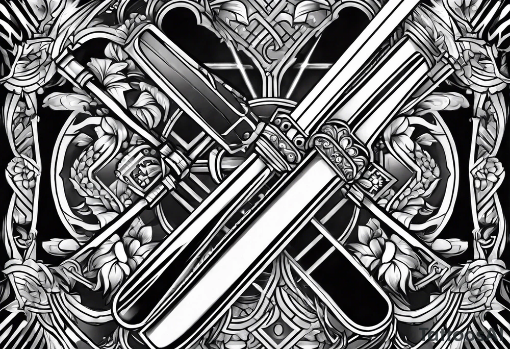 Two lightsaber hilts crossed tattoo idea
