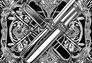 Two lightsaber hilts crossed tattoo idea