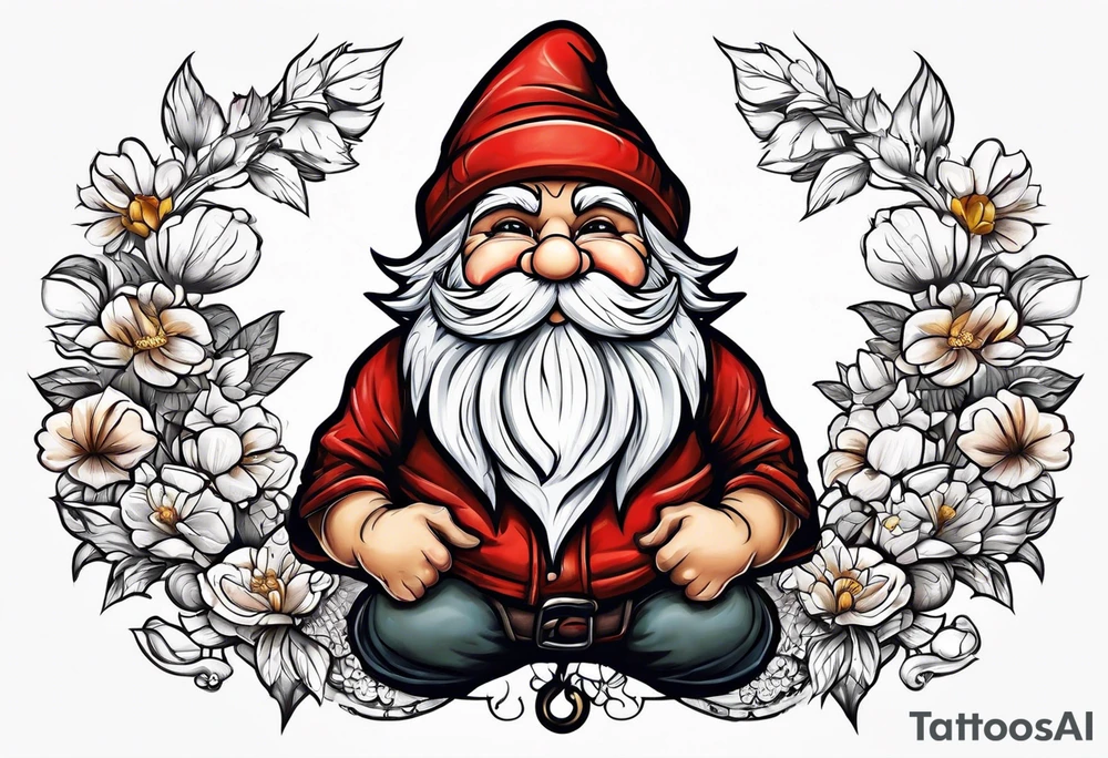 Strong old yard gnome tattoo idea