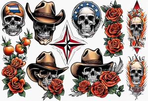 Texas theme forearm sleeve tattoo idea