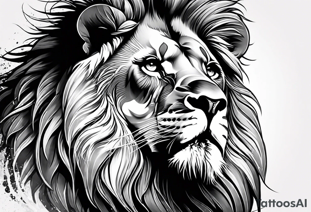 lion tattoo and popular background tattoo idea