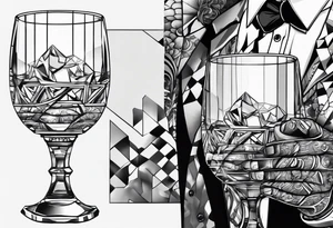 a skeleton hand bumping a glass tattoo idea