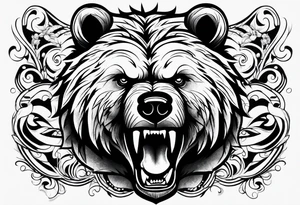 angry bear tattoo idea