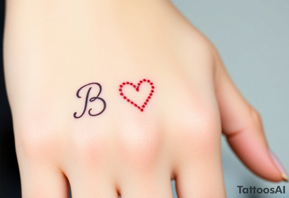 B with a heart tattoo idea