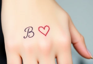 B with a heart tattoo idea