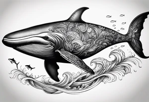 whale fish tattoo idea