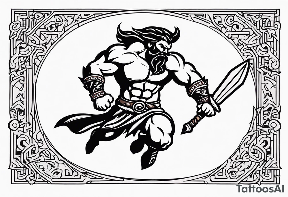 leaping barbarian tattoo idea