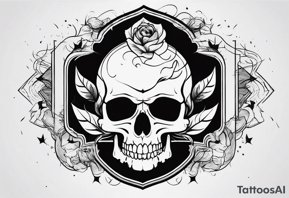 skull with smoke coming from the bottom tattoo idea