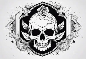 skull with smoke coming from the bottom tattoo idea