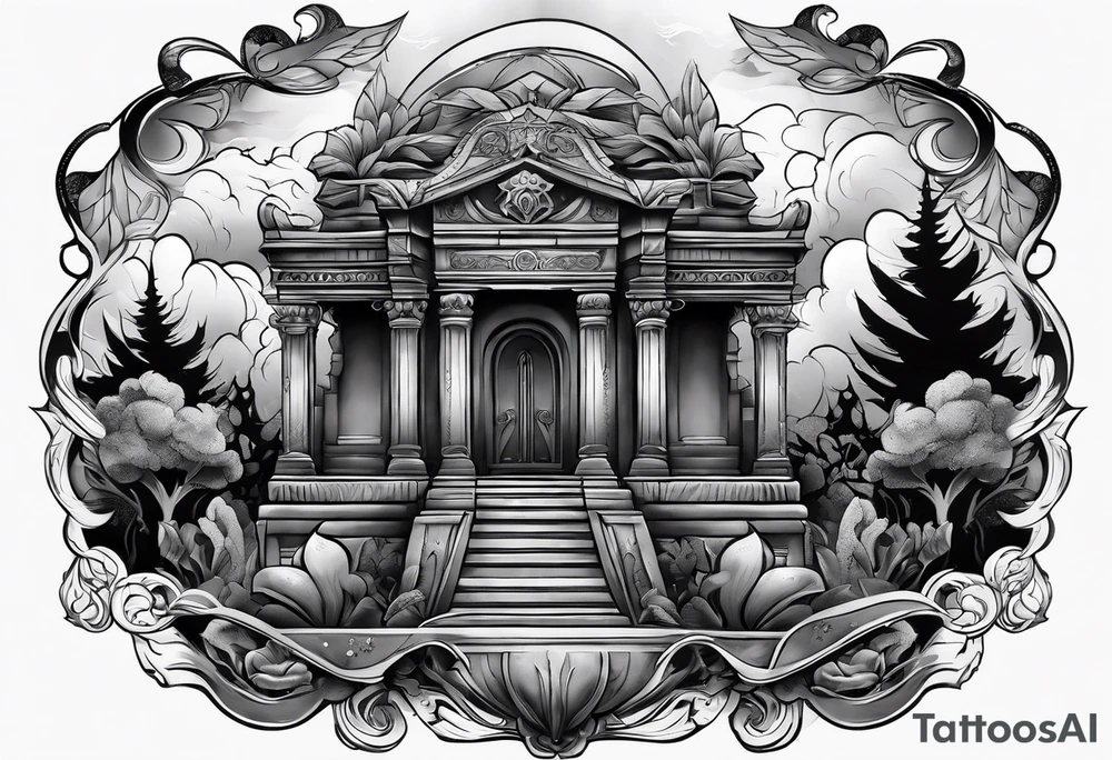 Tomb with smoke tattoo idea