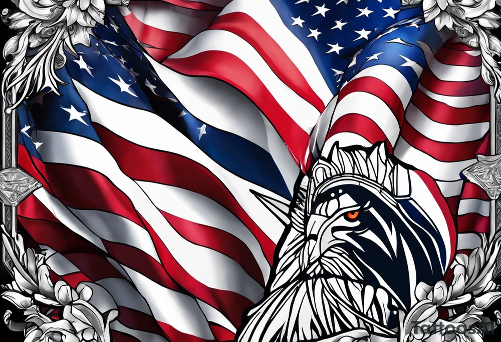 Make a tattoo an american flag that demonstrates the love and pride of my origins tattoo idea