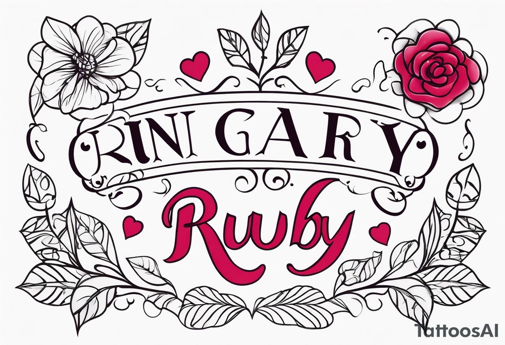 Generate a girly tattoo with the name of: Ruby tattoo idea Generate a girly tattoo with the name of: Ruby tattoo idea