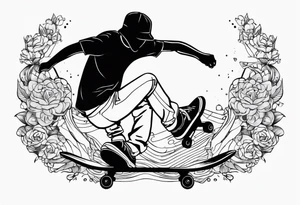 skateboard ride tattoo idea