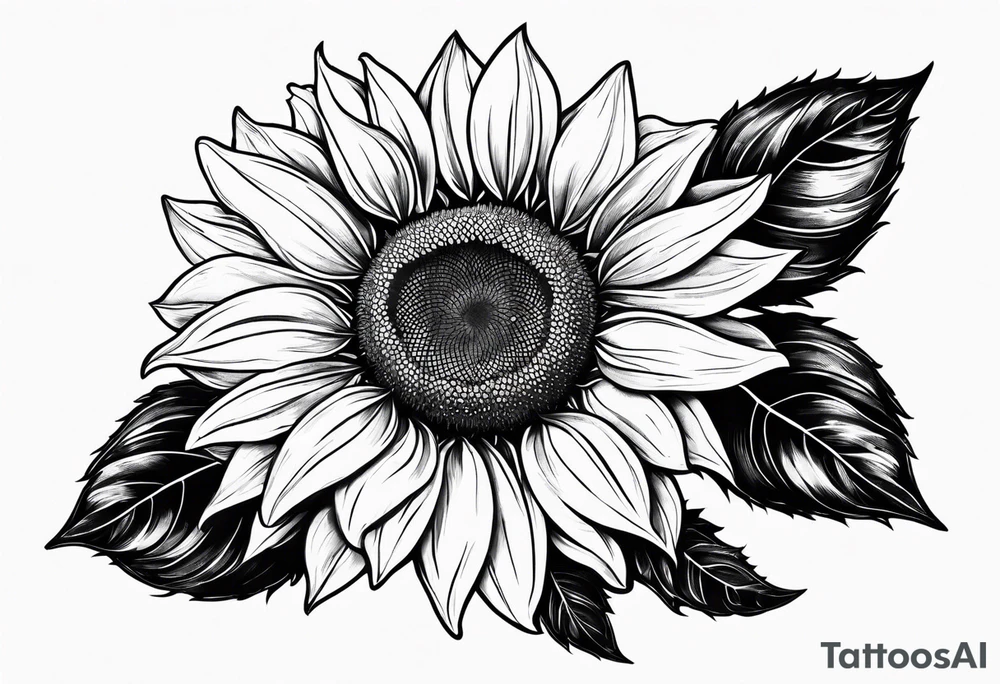 sketch sunflower gentle non dark tattoo idea