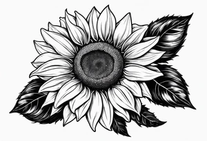 sketch sunflower gentle non dark tattoo idea