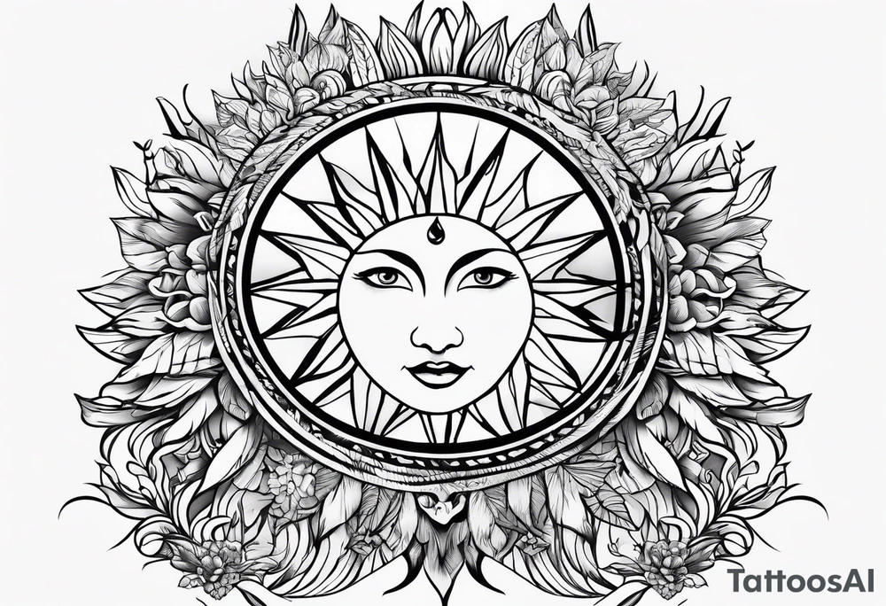 sun, simple, small tattoo idea