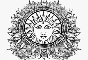 sun, simple, small tattoo idea
