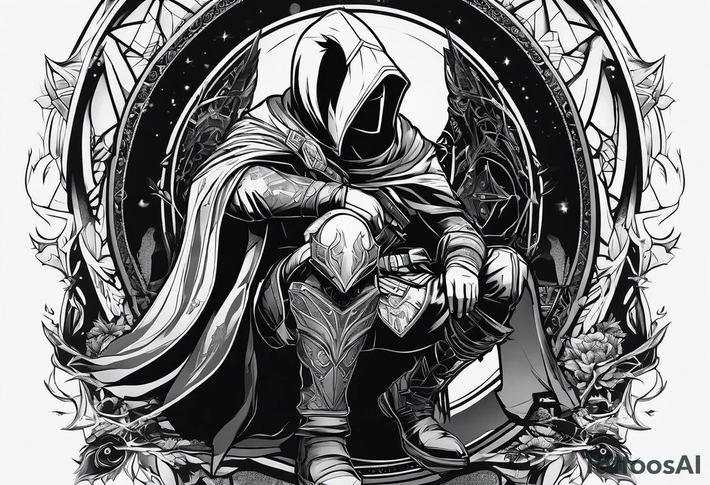 destiny 2 hunter on 1 knee tattoo idea