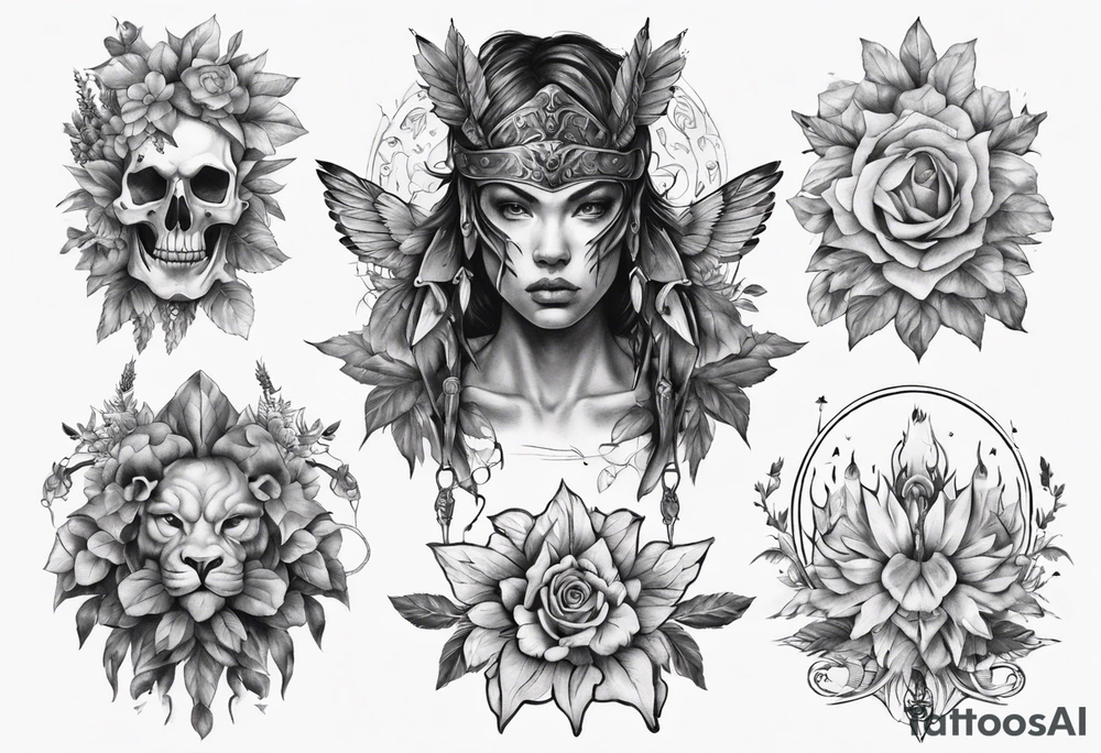 Warrior in the garden tattoo idea
