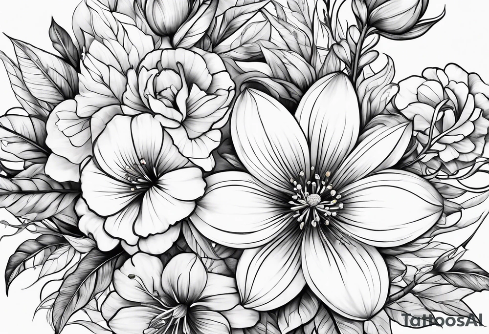 long floral stem tattoo idea