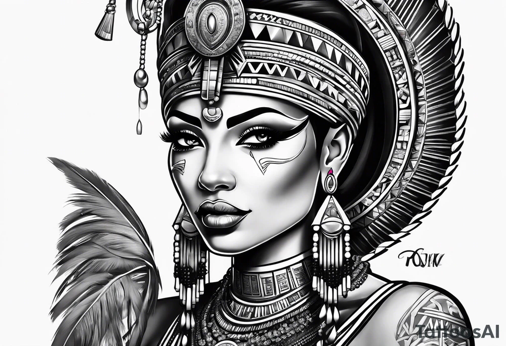 Black Egyptian queens gangster tattoo idea