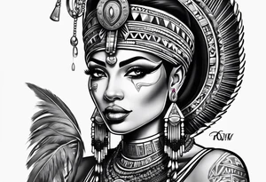 Black Egyptian queens gangster tattoo idea
