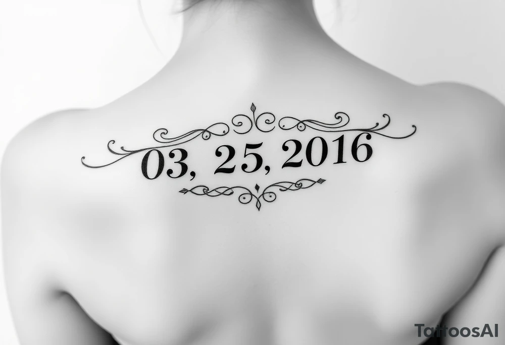 Roman numerals with the date as 03.25.2016 tattoo idea
