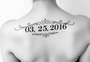 Roman numerals with the date as 03.25.2016 tattoo idea