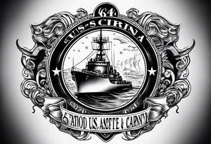 "64" and the words "USS Carney" tattoo idea