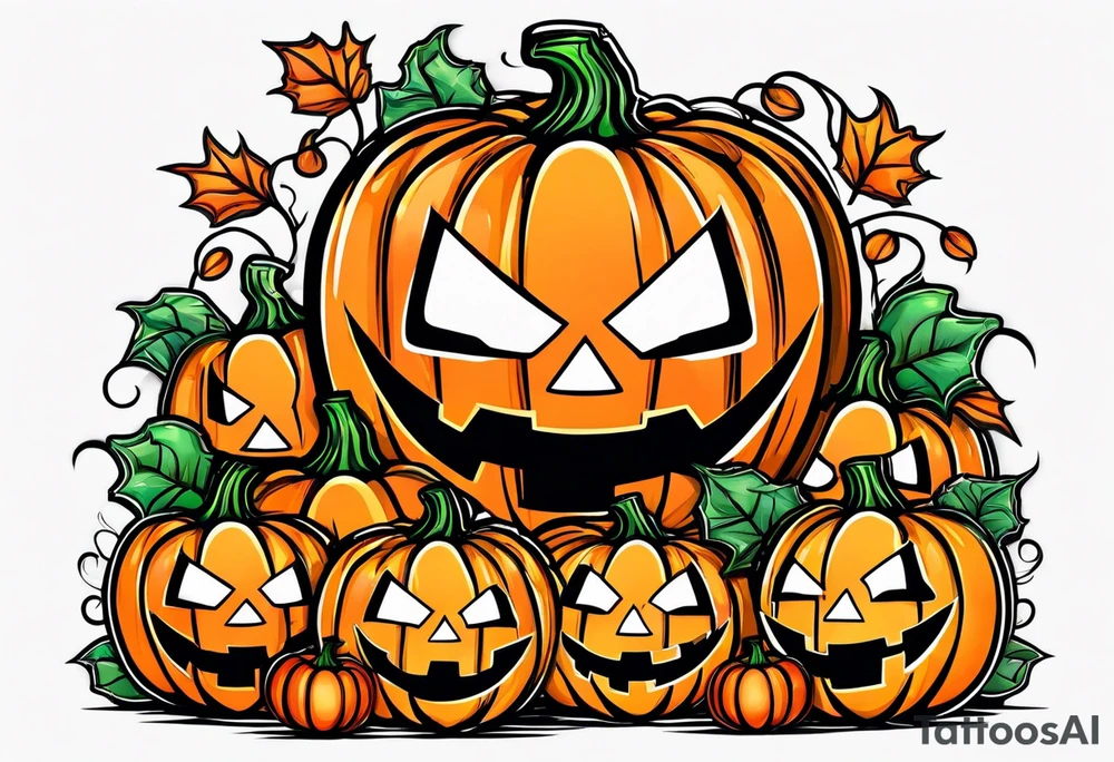 Not a jack-o'-lantern. Pumpkin child tattoo idea