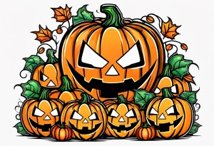 Not a jack-o'-lantern. Pumpkin child tattoo idea