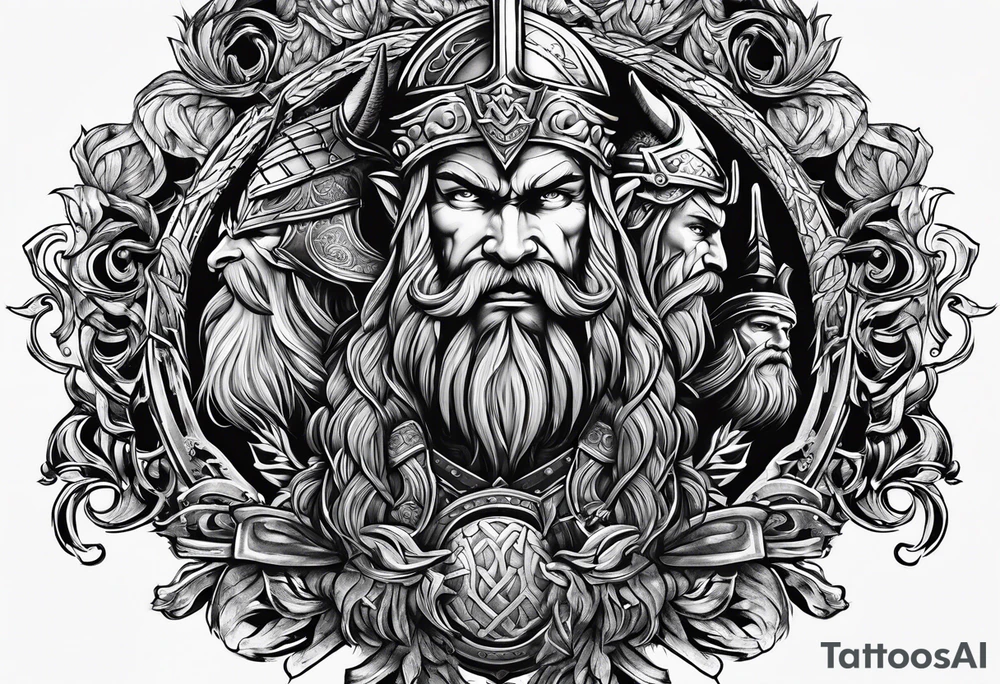 Viking battle tattoo idea