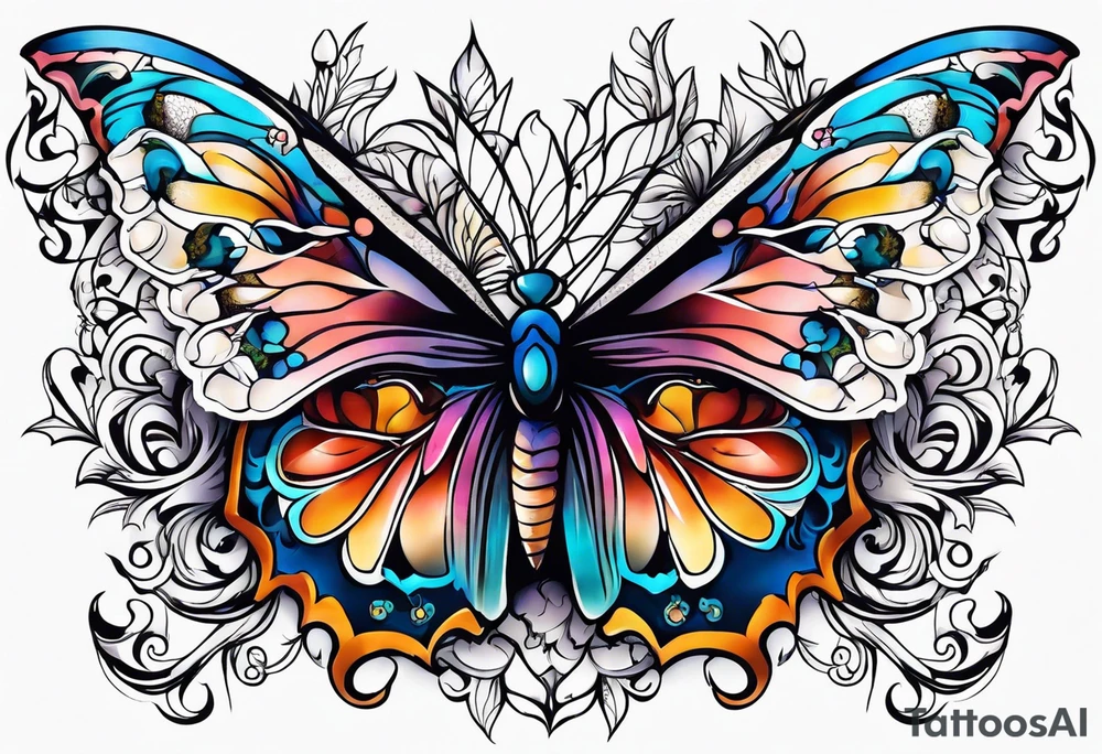 animal , flower tattoo idea
