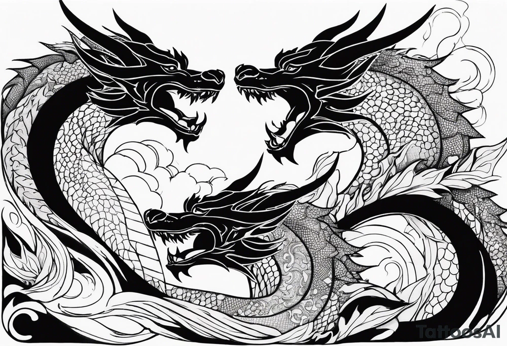 roaring dragons tattoo idea