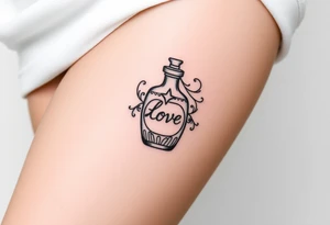 Love potion bottle tattoo idea