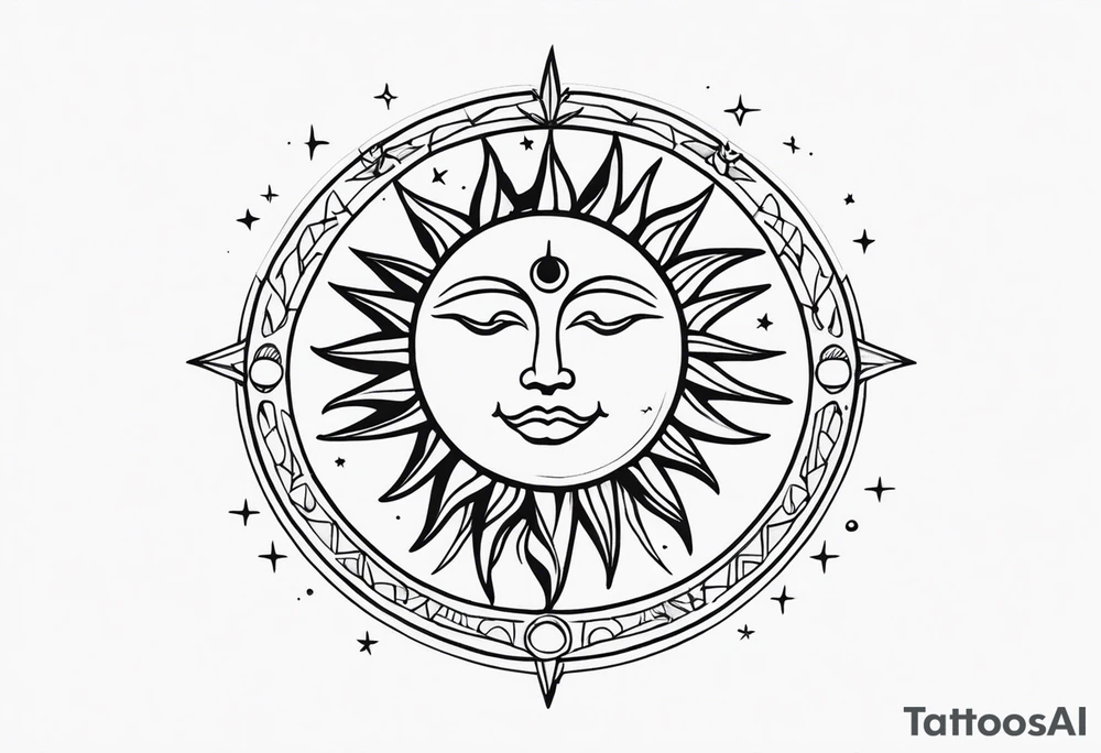 Sun and moon tattoo idea