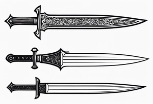 Sword with scale as handle tattoo idea