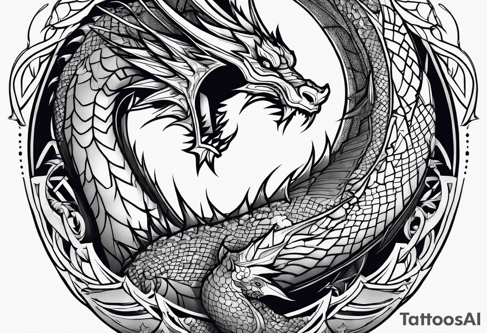 roaring dragons tattoo idea